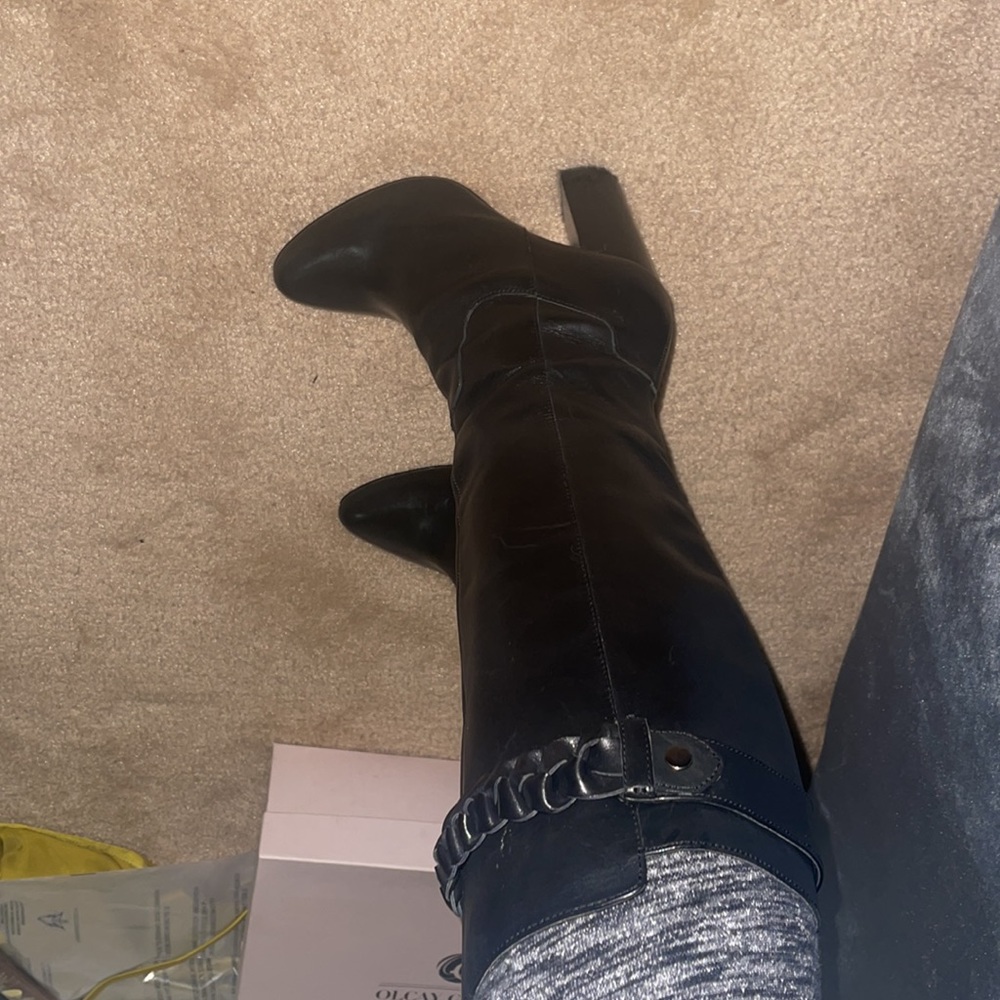 Saks fifth avenue leather braided boots